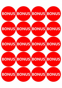 Etichete personalizate cu BONUS, 100 buc, PVC, rezistente la apa - Img 2