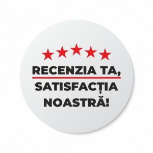 Etichete personalizate RECENZIA TA, 100 buc, PVC, rezistente la apa - Img 2