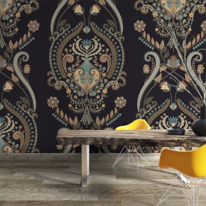 Fototapet - Detailed pattern on black background (FTD1000278)