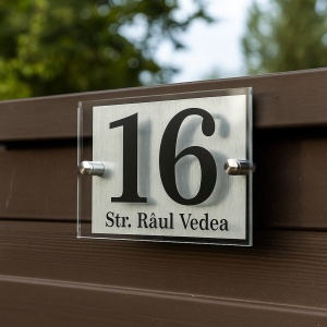 Numar de casa personalizat cu plexi transparent 12x24cm - Img 4
