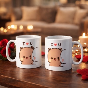 Set 2 cani personalizate Te iubesc Bubu si Dudu