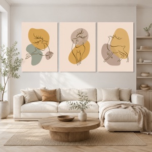 Set 3 Tablouri Caprioare stilizate