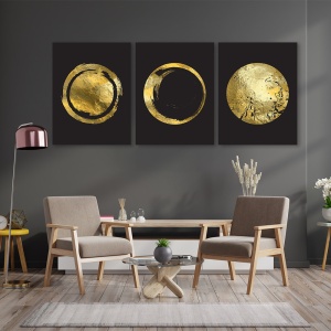 Set 3 Tablouri Golden circular symbols - Img 5