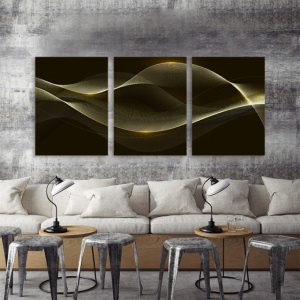 Set 3 Tablouri - Golden Waves - Img 2