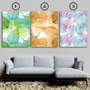Set 3 Tablouri Vegetatie - Frunze stilizate pastel (048, 049, 052) - Img 4