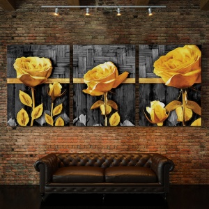 Set Tablouri Canvas - Golden Roses - Img 2