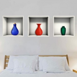Sticker Decorativ Firide Cu Vaze Colorate 3d - Img 2