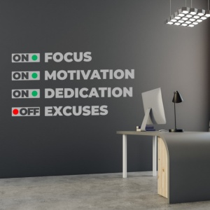 Sticker Focus Motivation Dedication Excuses - Img 3