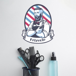 Sticker Frizerie (Bărbat cu barba si foarfece) - Img 3