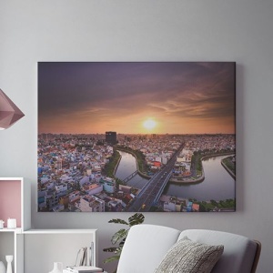 Tablou Canvas Apus Si Cladiri Colorate