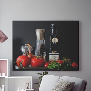 Tablou Canvas Condiemnte Si Legume Bucatarie