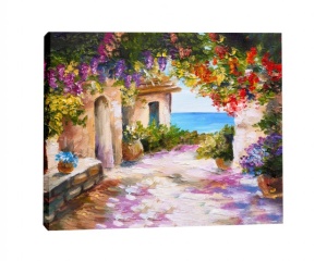 Tablou Canvas Efect Pictura - Bolta Cu Flori - Img 2
