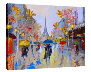 Tablou Canvas Efect Pictura - Zi Ploioasa La Paris - Img 2