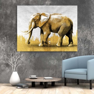 Tablou Canvas - Elefant in nunate aurii - Img 2