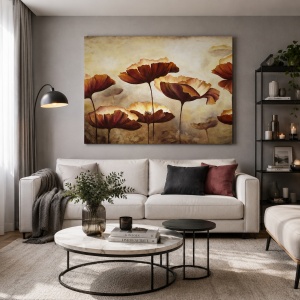 Tablou Canvas Flori Delicate In Culori De Toamna