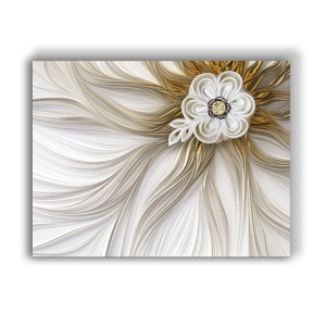 Tablou Canvas Flower In Satin And Gold - Img 2