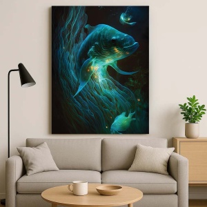 Tablou Canvas Glowing fish - Img 3