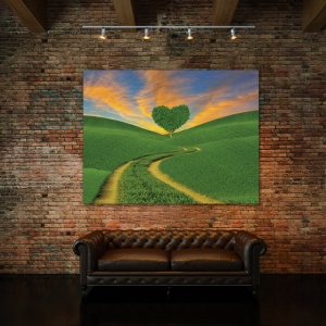 Tablou Canvas Green Heart Tree - Img 3