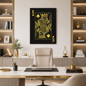 Tablou Canvas Inspirațional - Golden King Playing Card