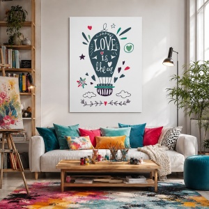Tablou Canvas Inspirațional - Love is the Air (Baloon)