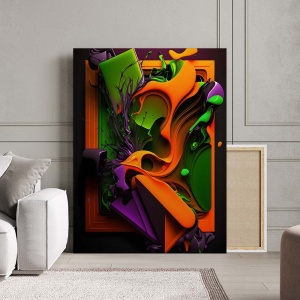 Tablou Canvas Modern Abstract - 3D Spilling shapes
