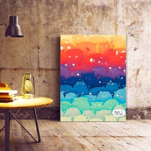 Tablou Canvas Modern Abstract - Colorful meow - Img 2