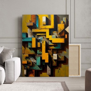 Tablou Canvas Modern Abstract - Rusty painted shapes - Img 3
