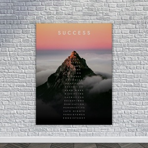 Tablou Canvas Motivational - The meaning of success (mountain peak) - Img 4