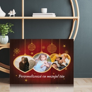 Tablou Canvas Personalizat - 3 globuri cu fotografii de Craciun - Img 4
