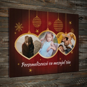 Tablou Canvas Personalizat - 3 globuri cu fotografii de Craciun - Img 8