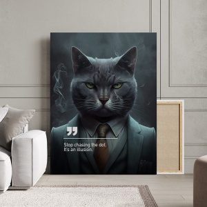 Tablou Canvas Personalizat - Business Animals - Young male cat - Img 3