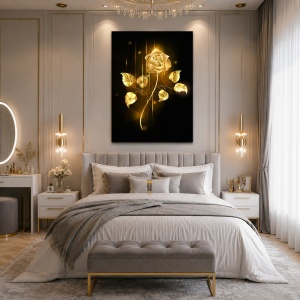 Tablou Canvas Shining Golden Rose