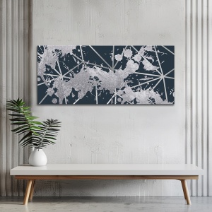 Tablou canvas - Silver on Dark Blue (ZAZ 040) - Img 3