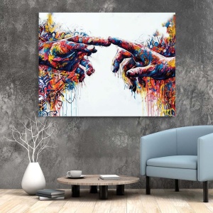 Tablou Canvas - The Creation of Adam (Urban Art)