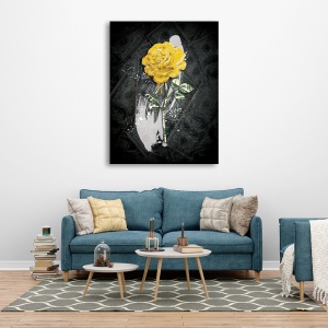 Tablou Motivational - Golden rose and money