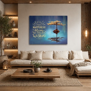 Tablou Motivational - Happiness Blooms From Within (Tree)