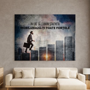 Tablou Motivational - In Loc Sa Cobori Stacheta