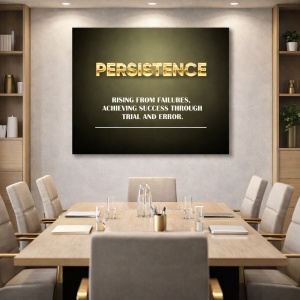 Tablou Motivational - Persistence (gold)
