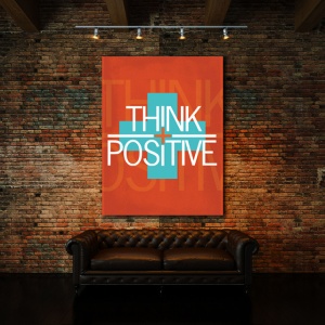 Tablou Motivational - Think Positive (plus sign) 2