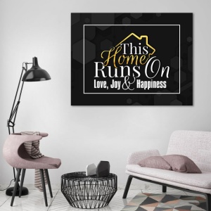 Tablou Motivational - This home runs on happiness - Img 4