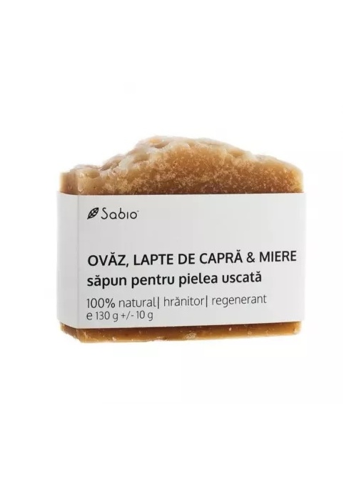 Sapun solid cu ovaz, lapte de capra si miere, 130g, Sabio