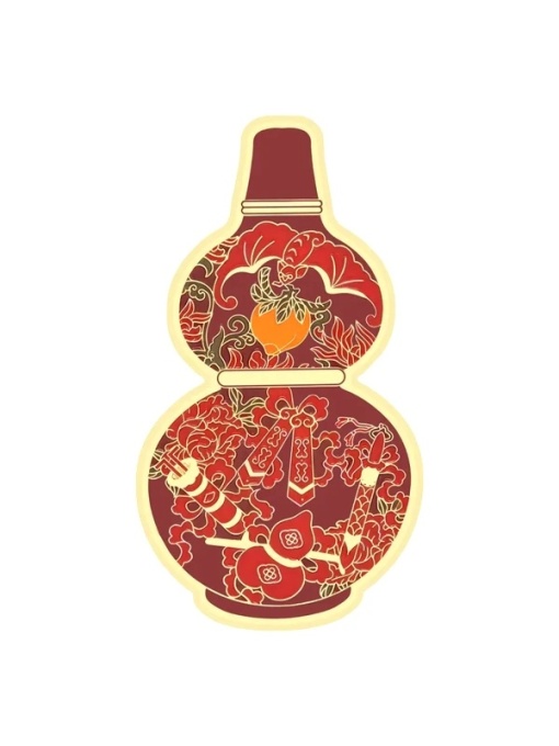 Sticker Feng Shui pentru Sănătate și Abundență – Tărtăcuța Wu Lou, roșu, 5 cm
