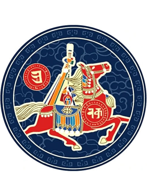 Sticker Feng Shui – Amuletă Windhorse pentru Perioada 9, albastru, 5 cm