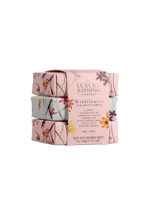 Set Cadou Gentle Cleansing Trio Wildflowers Peony, Peach & Raspberry, 3 x 100 g, The Luxury Bathing