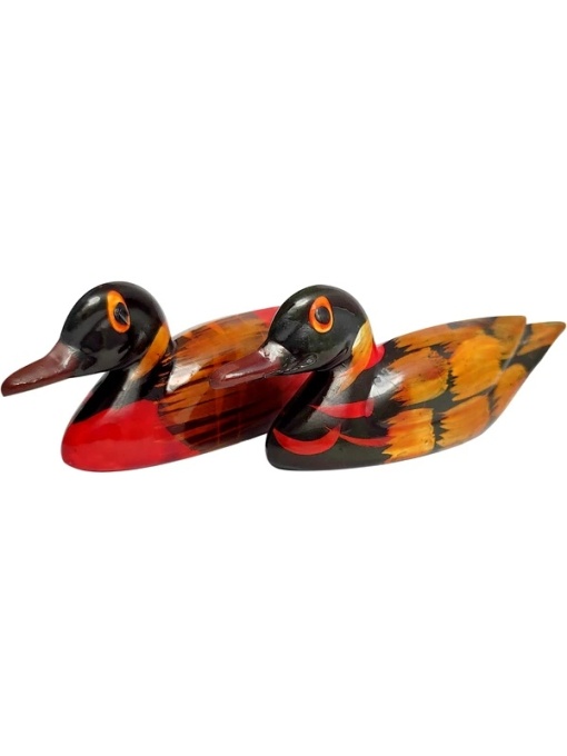 Rațe Mandarine – Set Feng Shui pentru Dragoste și Căsătorie, 2 buc., Lemn, 5 cm