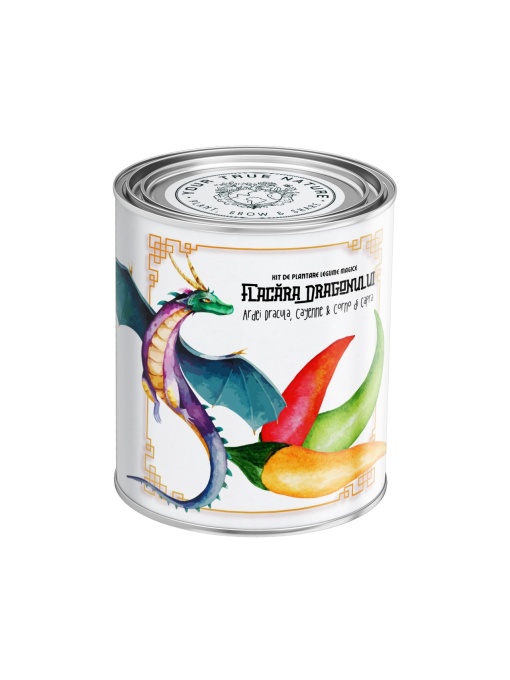 Kit de plantare Legume magice "Flacăra Dragonului" -Ardei Dracula, Cayenne & Corno di Capra