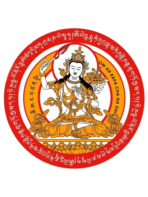 Sticker Feng Shui – Victorie Manjushri Buddha, roșu, 5 cm