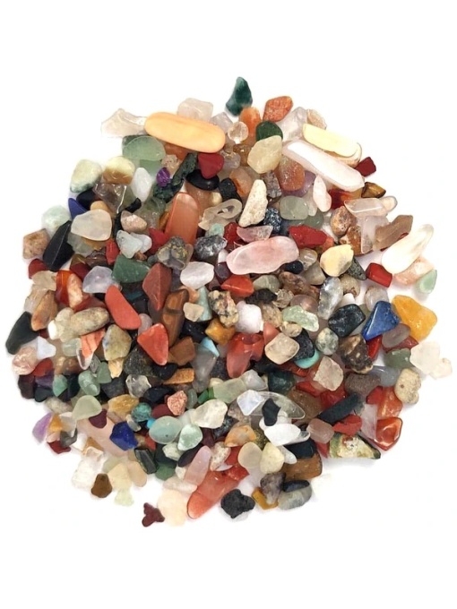 Săculeț Amuletă cu Pietre Semiprețioase Mixt, aprox. 25g (1–3 mm, multicolor)