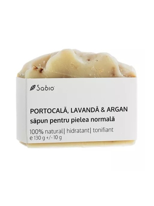 Sapun cu portocala, lavanda si ulei de Argan, 130g, Sabio
