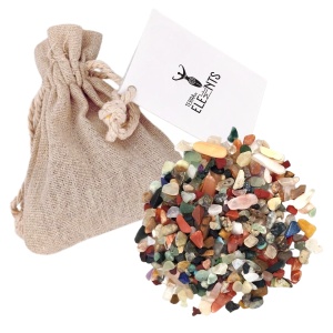 Săculeț Amuletă cu Pietre Semiprețioase Mixt, aprox. 25g (1–3 mm, multicolor) - Img 2
